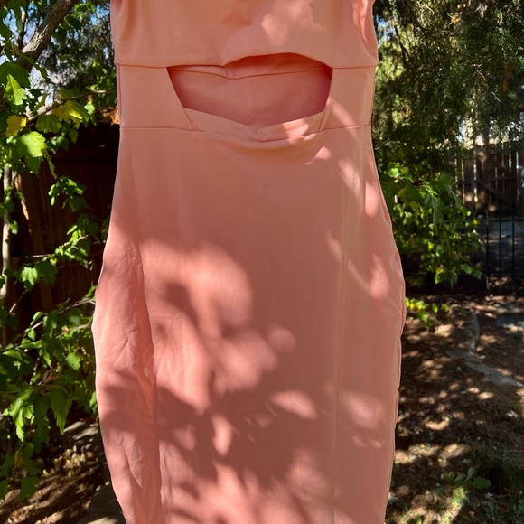 Susana Monaco solid off-shoulder dress PEACH midi back cutout bra-friendly S - Picture 12 of 16